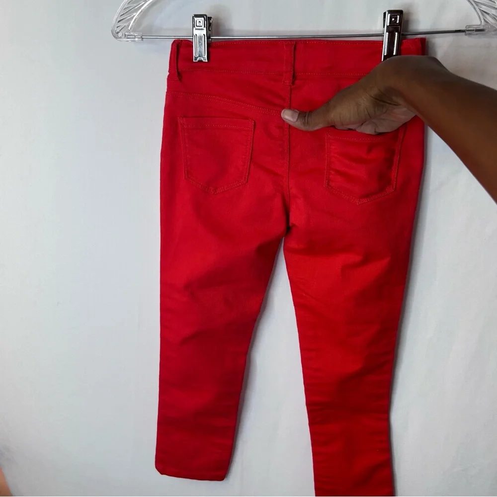 Gymboree Red Kids Girl’s Jeans Adjustable Waistband Size 6 Bright Red